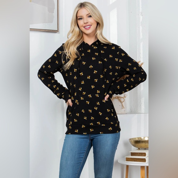 Bees 🐝 Pullover Long Sleeve Sweater Sweatshirt Hoodie - Picture 2 of 7